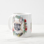 Mug French Bulldog Christmas Wreath Festive Pup (Devant gauche)