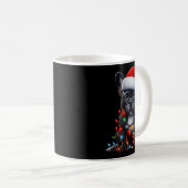 Mug French Bulldog Dog Christmas Lights Santa Hat Dog (Devant droit)