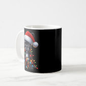 Mug French Bulldog Dog Christmas Lights Santa Hat Dog (Devant gauche)
