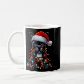Mug French Bulldog Dog Christmas Lights Santa Hat Dog (Gauche)