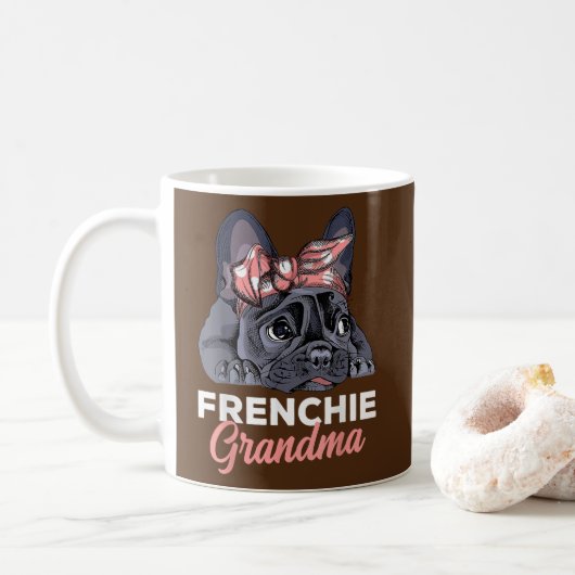 Mug French Bulldog Fête des mères de grand-mère French (Avec donut)