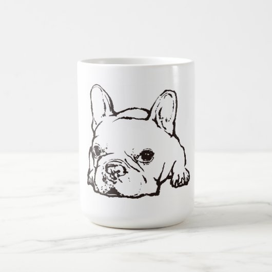 Mug French Bulldog Handwritten Illustration CoffeeMug (Centre)