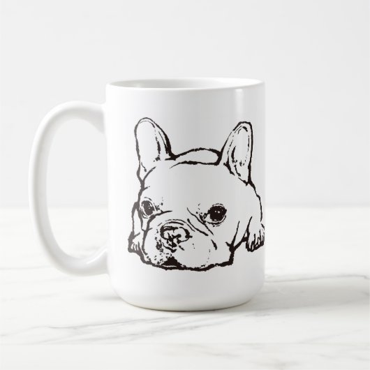 Mug French Bulldog Handwritten Illustration CoffeeMug (Gauche)