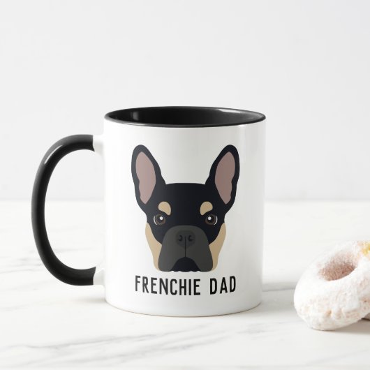 Mug Frenchie Dad Black et Tan French Bulldog (Avec donut)