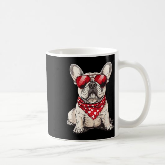 Mug Frenchie Heart Bandana Cool French Bulldog Lover V (Droite)