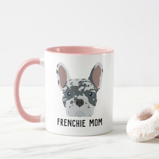Mug Frenchie Mom Blue Merle French Bulldog (Avec donut)