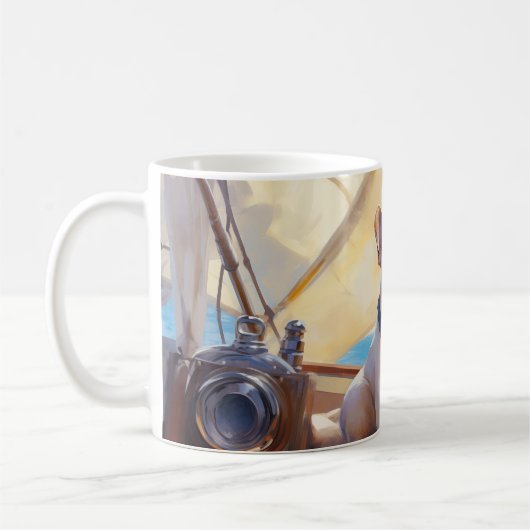 Mug Frenchie sur un yacht (Gauche)