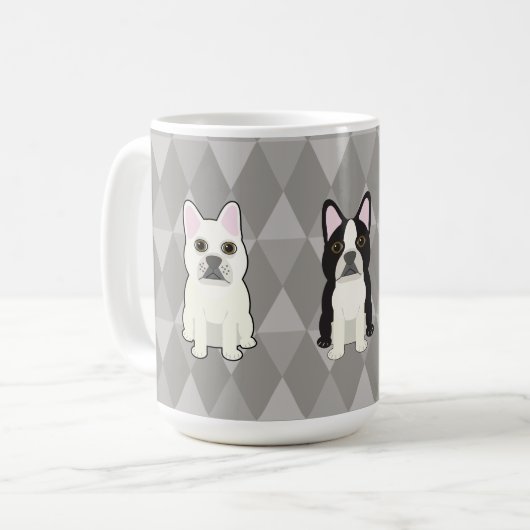 Mug Frenchies Gray Diamonds (Devant gauche)