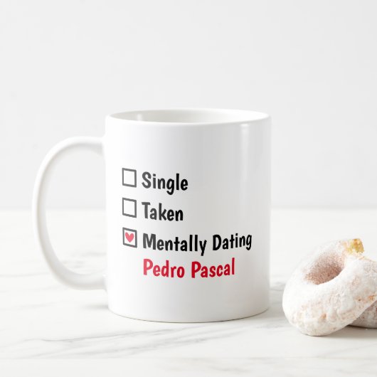 Mug Fréquenter mentalement Pedro Pascal Personnaliser (Avec donut)
