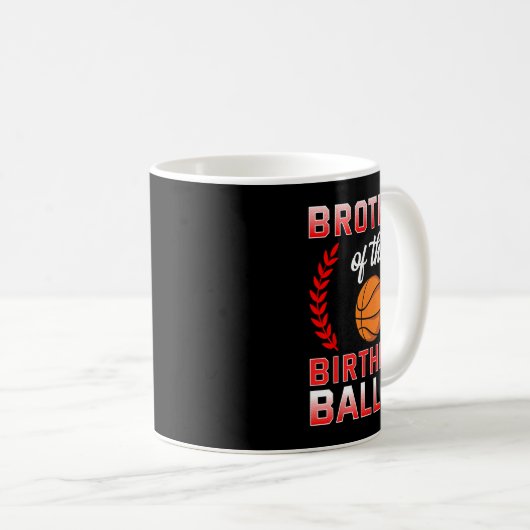Mug Frère De L'Anniversaire Garçon Bysketbyll Annivers (Devant droit)