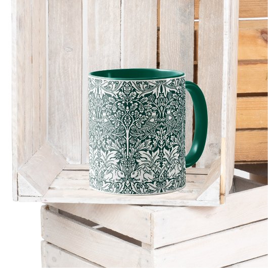 Mug Frère Rabbit Motif vert William Morris