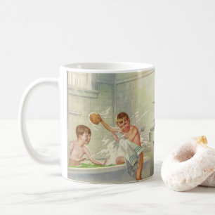 Mug Frères Vintage, Enfants, Garçons barbotant dans la