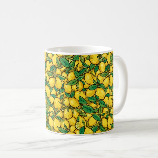 Mug  Fresh Lemon Citrus Pattern (Devant droit)