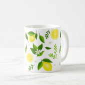 Mug Fresh lemons with flowers and leaves (Devant droit)