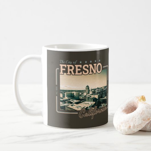 MUG FRESNO CALIFORNIA - VILLE DE FRESNO CA (Avec donut)