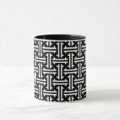 Mug Fret chinois Art déco, noir et blanc (Centre)