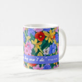 Mug Frida Kahlo, Fleurs Peintes (Devant droit)