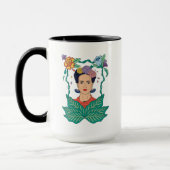 Mug Frida Kahlo Graphisme du cadre floral (Gauche)