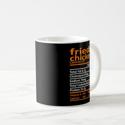 Mug Fried Chicken Nutrition Food Facts Thanksgiving Fu (Devant droit)