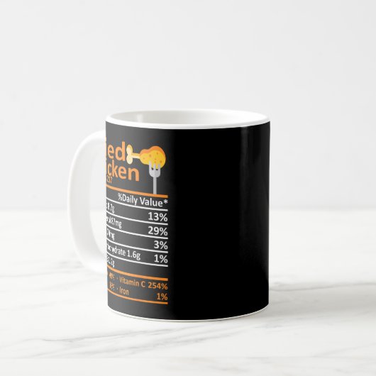 Mug Fried Chicken Nutrition Food Facts Thanksgiving Fu (Devant gauche)