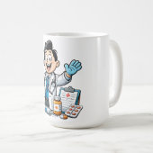 Mug Friendly Doctor Mascot Medical Cartoon Design (Devant droit)