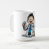 Mug Friendly Doctor Mascot Medical Cartoon Design (Devant gauche)