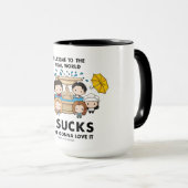 Mug FRIENDS™| Bienvenue au Real World Chibi (Devant droit)