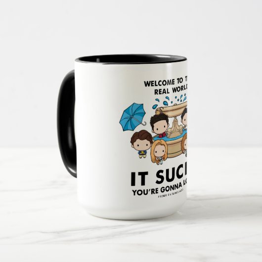 Mug FRIENDS™| Bienvenue au Real World Chibi (Devant gauche)