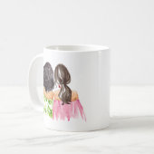 Mug Friends Forever Gig Coiffure noire et Brunette (Devant gauche)