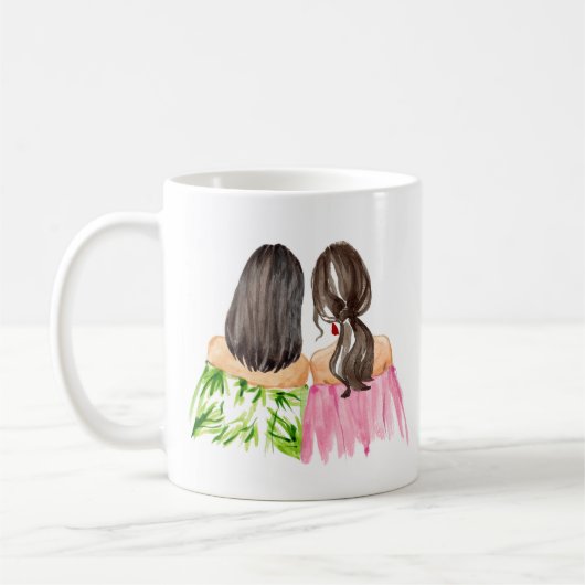 Mug Friends Forever Gig Coiffure noire et Brunette (Gauche)