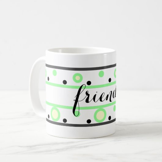 Mug Friends Green Cream Pois (Devant gauche)