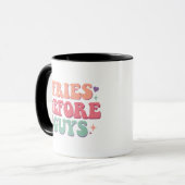 Mug Fries avant les gars Retro Font drôle Saint Valent (Devant gauche)