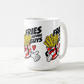 Mug Frites avant les mecs – Frites françaises de dessi (Devant droit)