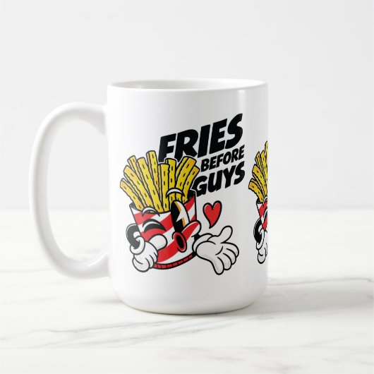 Mug Frites avant les mecs – Frites françaises de dessi (Gauche)