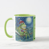 MUG FROG SUR UN JOURNAL, CHARMANT BULLFROG DE NOËL (Gauche)