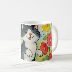 Mug Frolicking Country Cats in Garden