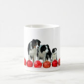 Mug Frontière Chiens de Collie avec des ornements roug (Centre)