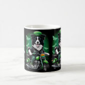 Mug Frontière Collie Chien Conduite Vélo St. Patrick's (Centre)