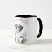 Mug Frontière Collie Chien Maman Floral (Devant droit)