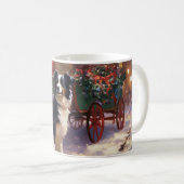 Mug Frontière Collie Festive de Noël (Devant droit)