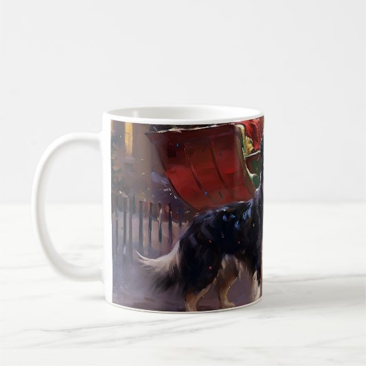 Mug Frontière Collie Festive de Noël (Gauche)