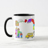 Mug Frontière des icônes scolaires (Gauche)