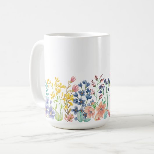 Mug Frontière fleur sauvage (Devant gauche)