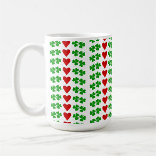 Mug Frontières Shamrocks irlandaises au coeur rouge