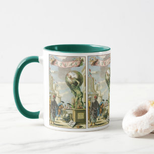 Mug Frontispice d'atlas de l'ère baroque vintage Globe