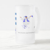 Mug Frosted : DRAPEAU GRECQUE AVEC DANSE D'EVZON (Devant droit)