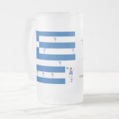 Mug Frosted : DRAPEAU GRECQUE AVEC DANSE D'EVZON (Devant gauche)
