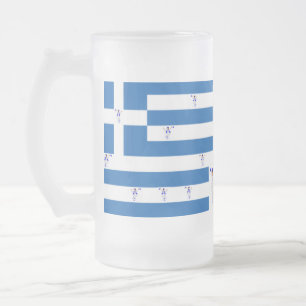 Mug Frosted : DRAPEAU GRECQUE AVEC DANSE D'EVZON