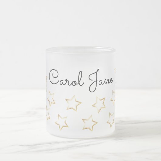 Mug Frosted personnalisé avec Star -nom modifiable (Centre)