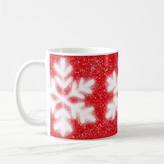 Mug Frosty red North Pole snowflakes | sparklinw (Gauche)